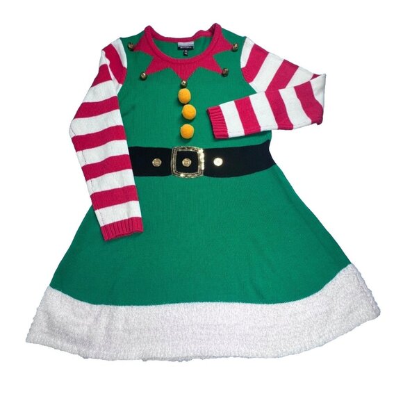 Jingle Bell Elf Knit Sweater Dress Women's Size XL - Picture 1 of 9